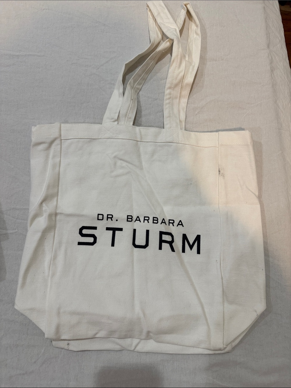 Dr. Barbara Sturm Cream Canvas Tote with Black Logo